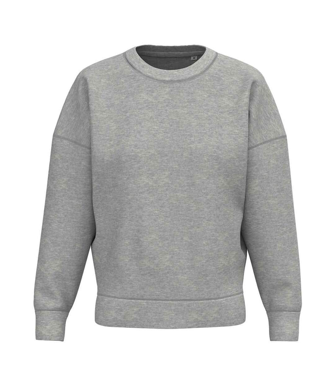 Womens/ladies Crew Neck Sweatshirt Moon Grey Heather Native Spirit-1