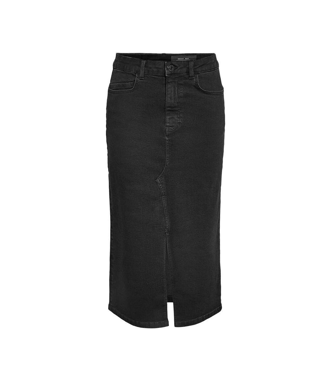 Jupe en Jean Noir Femme Noisy May Kath Slit Midi - L-1