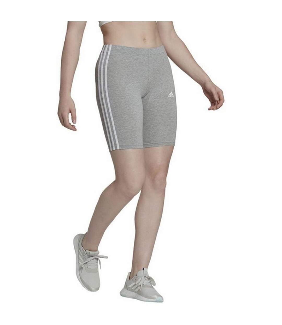 Cuissard De Cyclisme Style 3 Rayures Essentials Femme Gris Argenté Adidas-1