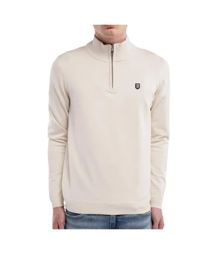 Pull 1/4 zip écru homme teddy smith marty 2