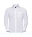 Mens Poplin Easy-care Long-sleeved Formal Shirt White Russell Collection-1