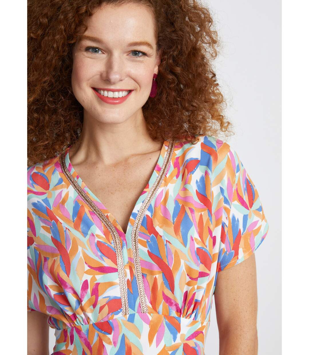 Robe longue volantée smockée dos-5