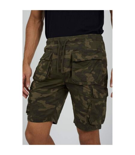 Brave Soul Mens Military Camo Cargo Shorts (Green Camo) - UTUT1871