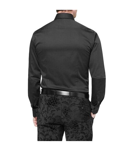 Mens Sateen Skinny Shirt Black Without Prejudice