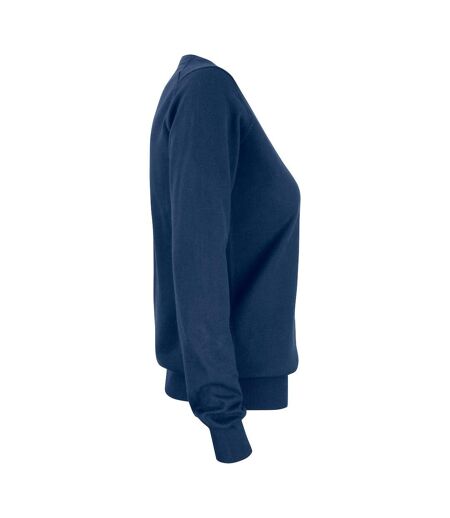 Womens/ladies Oakville V Neck Sweatshirt Dark Navy Cutter & Buck
