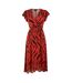 Robe Portefeuille Motif/style Imprimé Tigre Femme Orange AX Paris-2