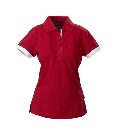Womens/ladies Antreville Polo Shirt Red James Harvest