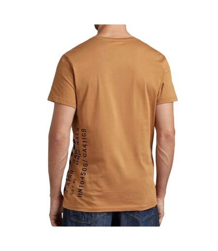T-shirt marron homme g-star raw side stencil