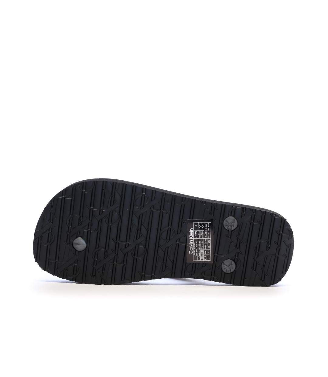 Tongs noir femme calvin klein jeans flip flop tpu metall-2