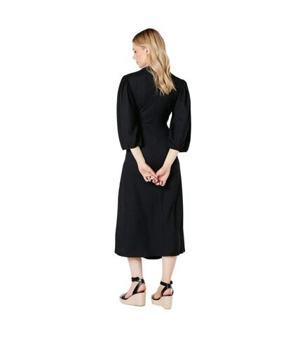 Womens/ladies ruched jersey textured midi dress black Principles