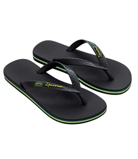 Tongs Motif/style Drapeau Brésilien Femme Noir Ipanema
