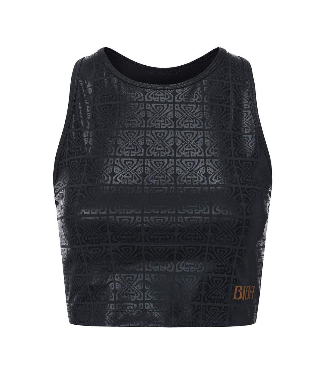 Womens/ladies Shine Slim Sleeveless Tank Top Black Biba-1