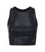Womens/ladies Shine Slim Sleeveless Tank Top Black Biba-1