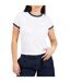 Unisex Adult Contrast Detail Ringer Regular T-shirt White Navy Brave Soul-2