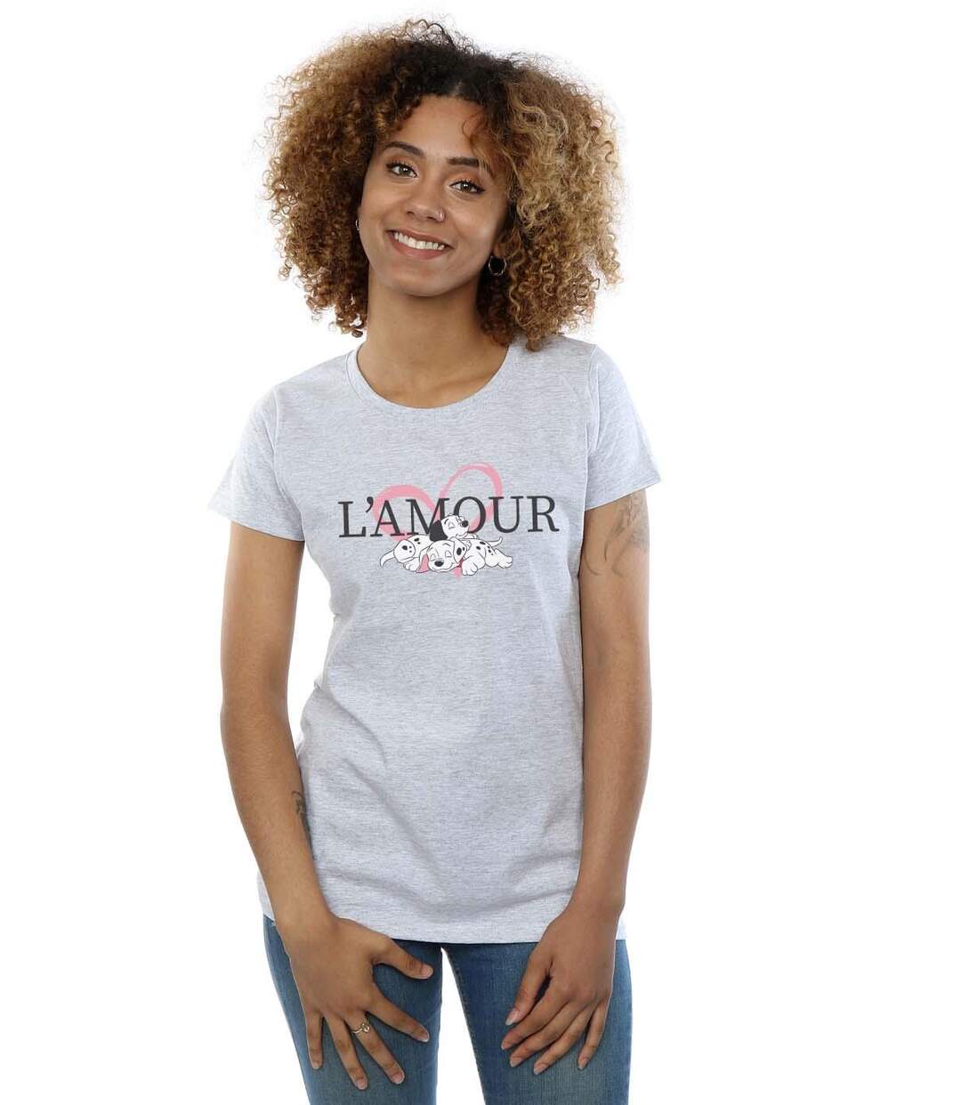 Disney - T-shirt DALMATIANS L'AMOUR - Femme (Gris chiné) - UTBI16348-2