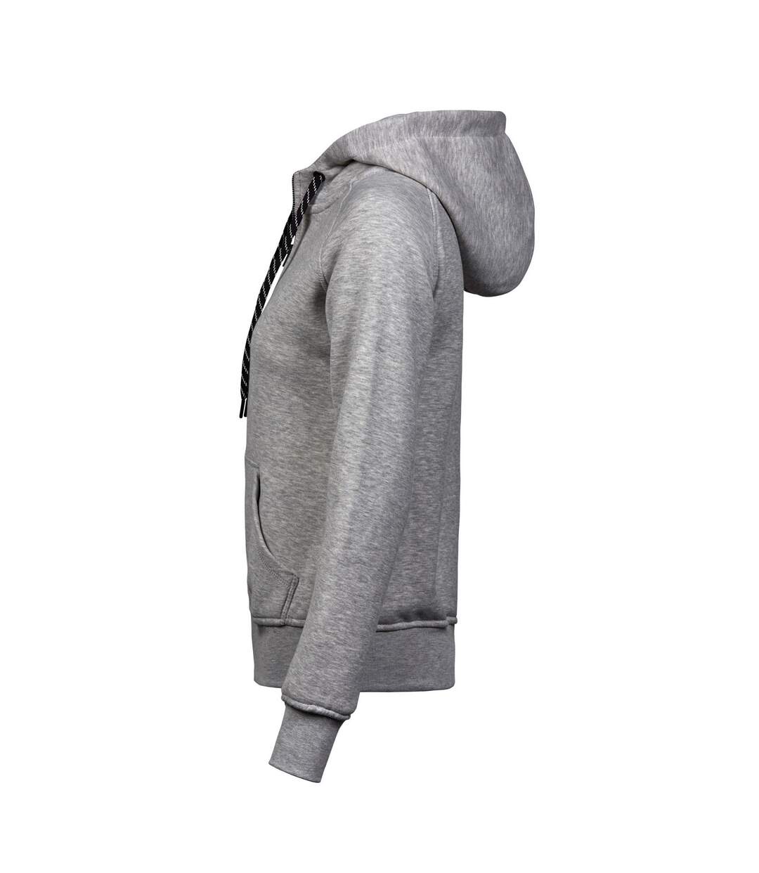 Womens/ladies Fashion Full Zip Hoodie Grey Heather Tee Jays-2