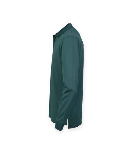 Henbury Adults Unisex Long Sleeve Coolplus Piqu Polo Shirt (Bottle Green) - UTPC3836