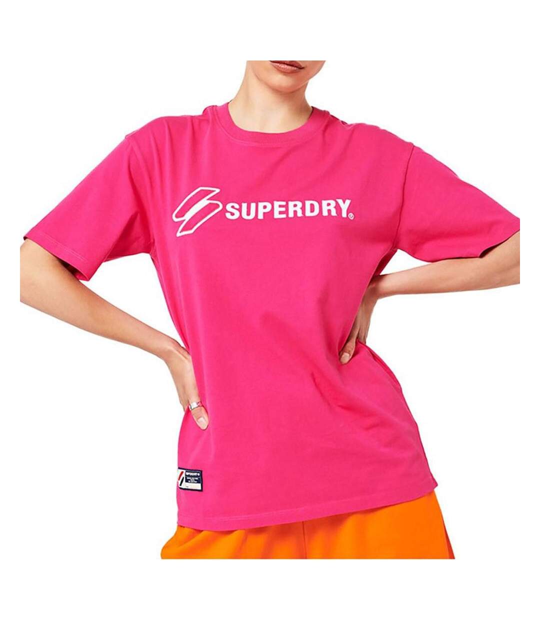 T-shirt Rose Femme Superdry Applique - 34-1