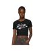 Womens/ladies Baby Girl Crop T-shirt Black Miss Tee-1