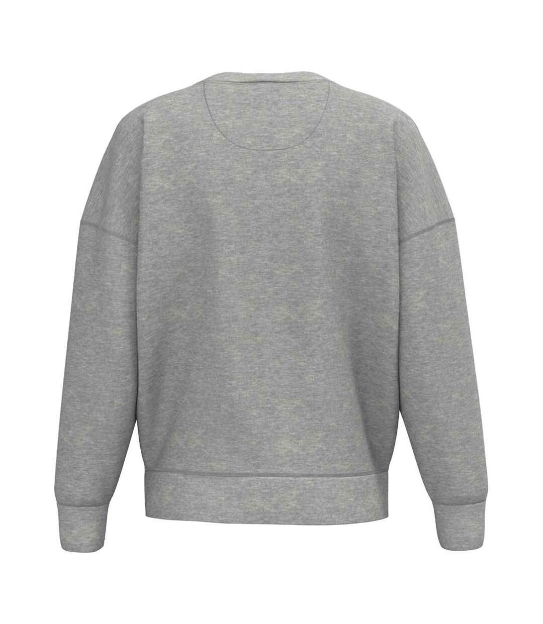 Womens/ladies Crew Neck Sweatshirt Moon Grey Heather Native Spirit-2