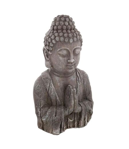 Statuette de Bouddha Effet Bois 49cm Gris