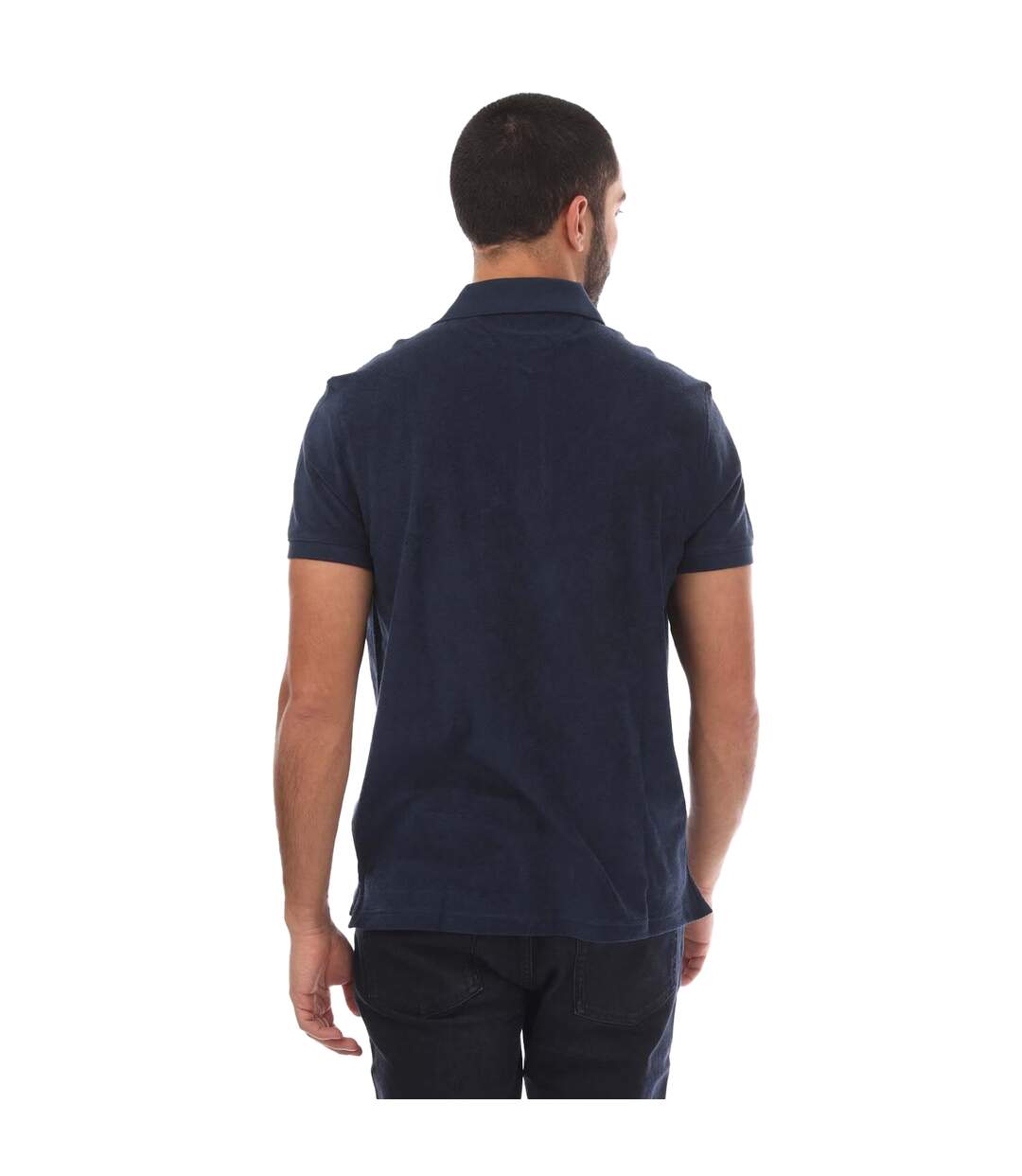 Mens Micro-towelling Regular Polo Shirt Navy Tommy Hilfiger-3