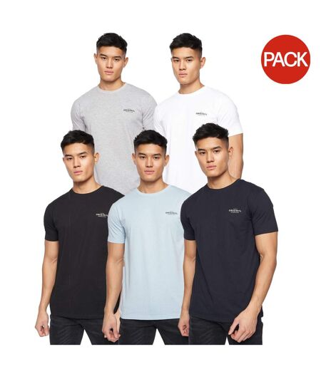 T-shirts Shivron Homme Noir Blanc Gris Chiné Bleu Crosshatch