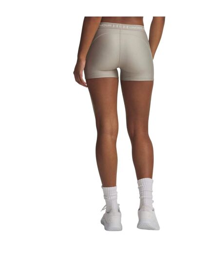 Womens/ladies Heatgear Shorts Taupe White Under Armour