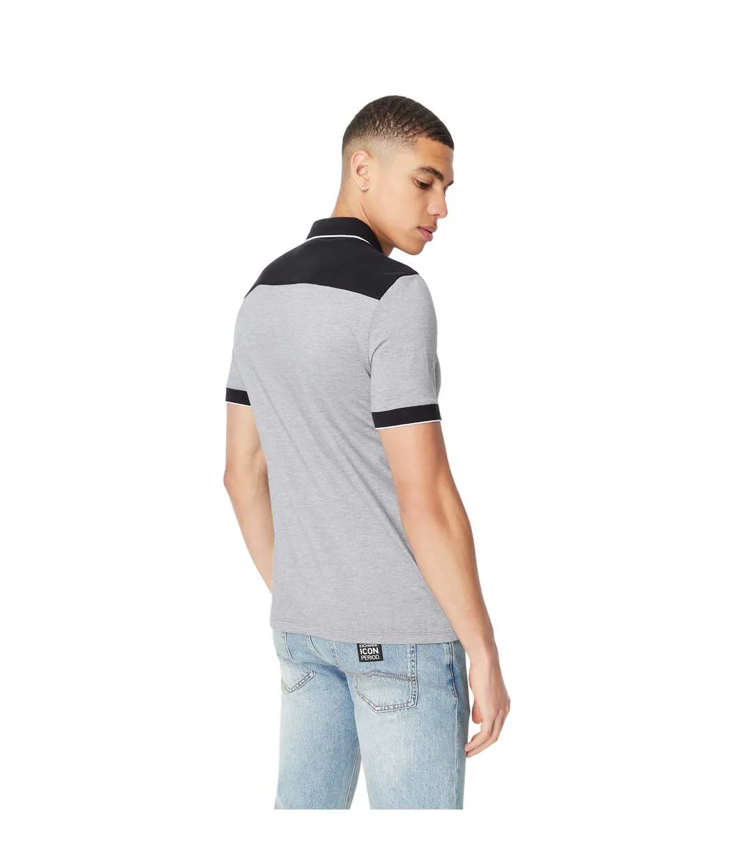 Mens Regular Short-sleeved Polo Shirt Black Armani Exchange-2