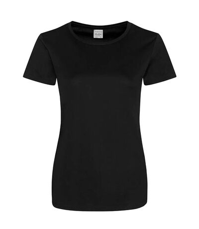 AWDis Just Cool Womens/Ladies Girlie Smooth T-Shirt (Jet Black)