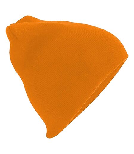 Bonnet tricoté uni orange fluo Beechfield