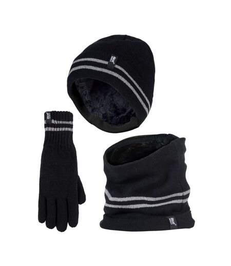 Mens Reflective Cold Weather Workwear Set: Hat, Neck Warmer & Gloves