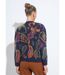 Gilet chaud court boutonné jacquard avec laine-2