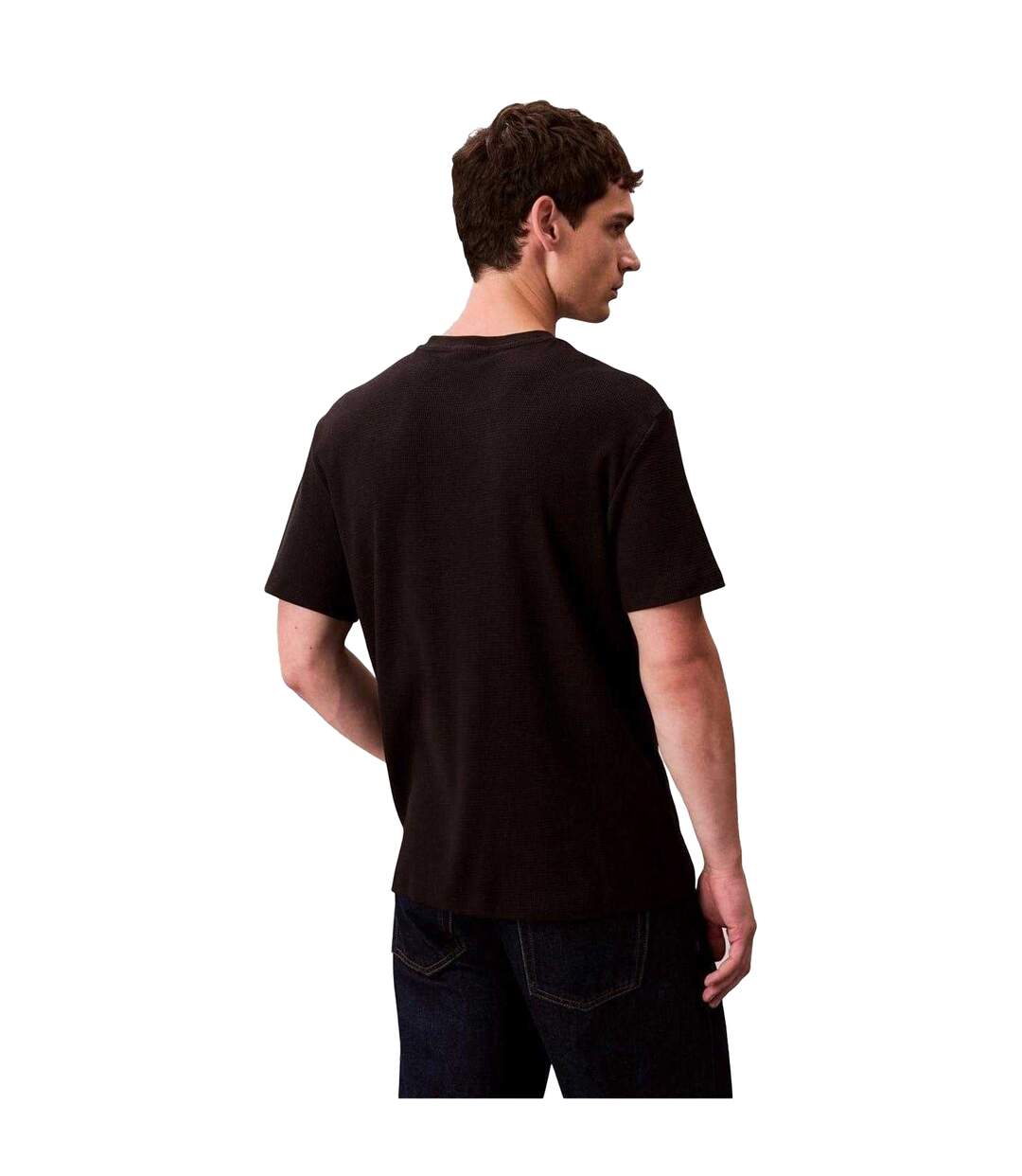 T-shirt Motif/style Badge Homme Noir Calvin Klein-3