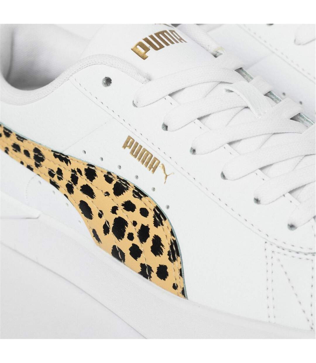 Womens/ladies Jada Platform Trainers White Leopard Puma-3