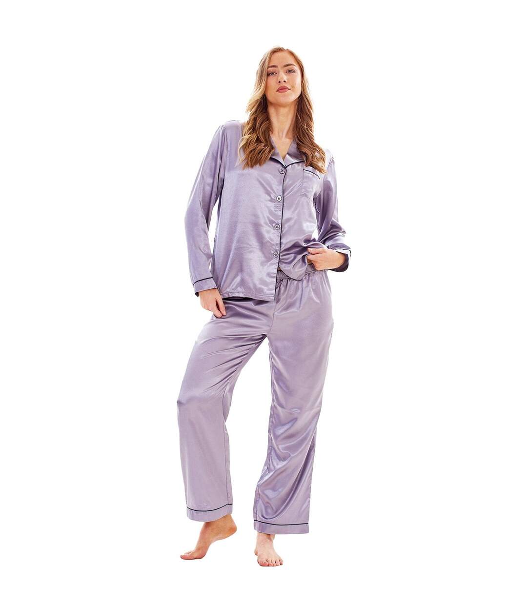 Ensemble De Pyjama Long Femme Gris Keanu-1