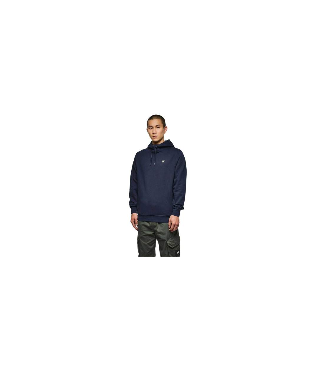 Mens Combed Cotton Hidden Pocket Drawstring Hoodie Navy Weekend Offender-1