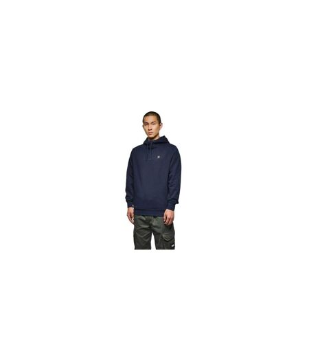 Mens Combed Cotton Hidden Pocket Drawstring Hoodie Navy Weekend Offender