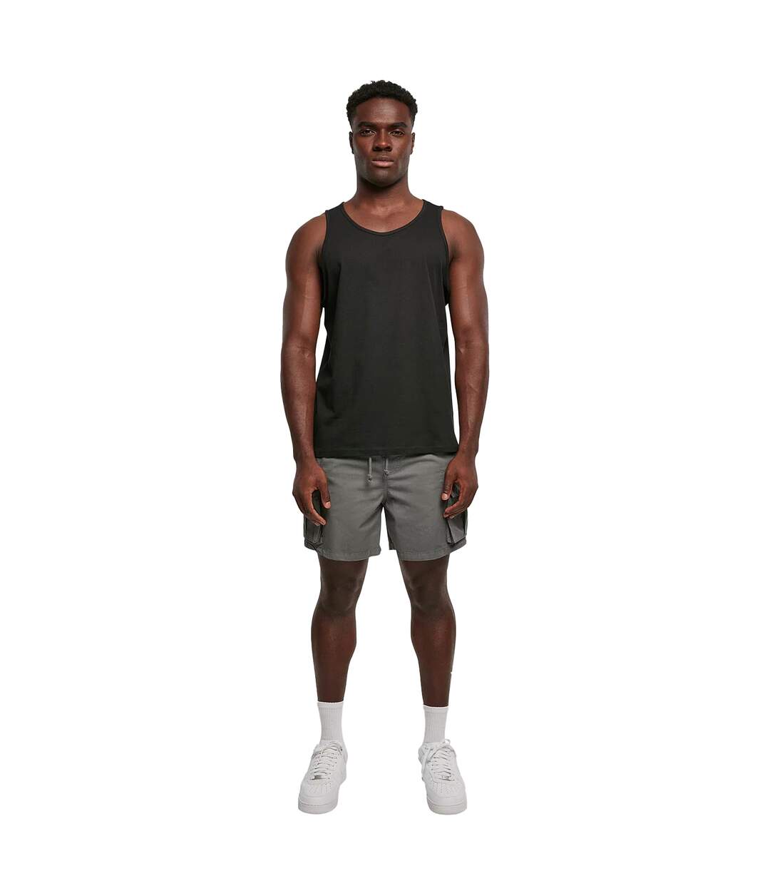 Mens Basic Tank Top Noir Build Your Brand-1