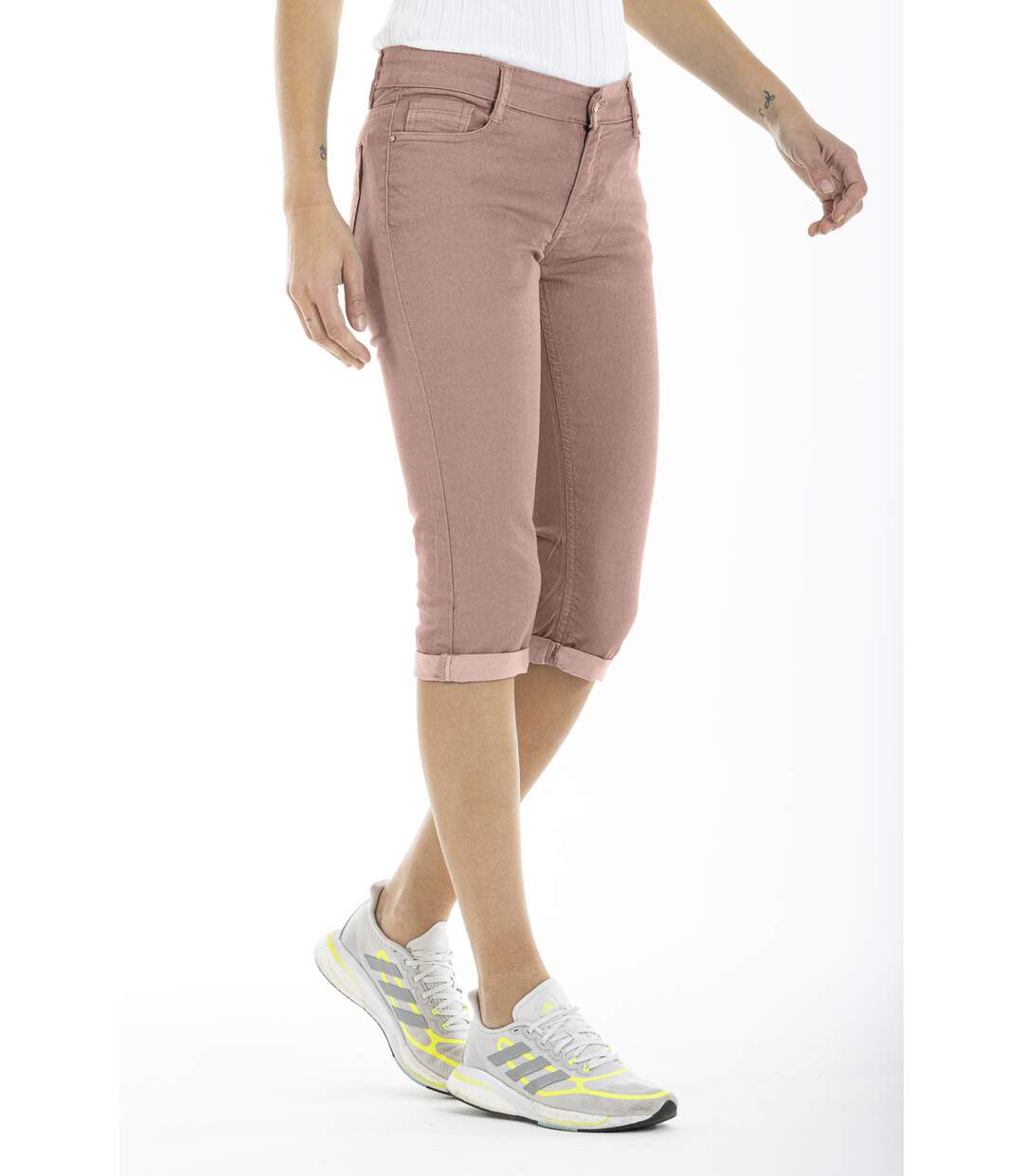 Pantacourt gabardine stretch POEMY VERT-4