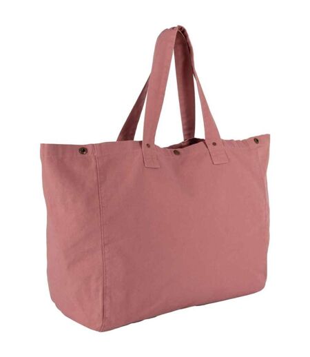 Washed Cotton Shopper Bag One Size Pink Ochre Kimood