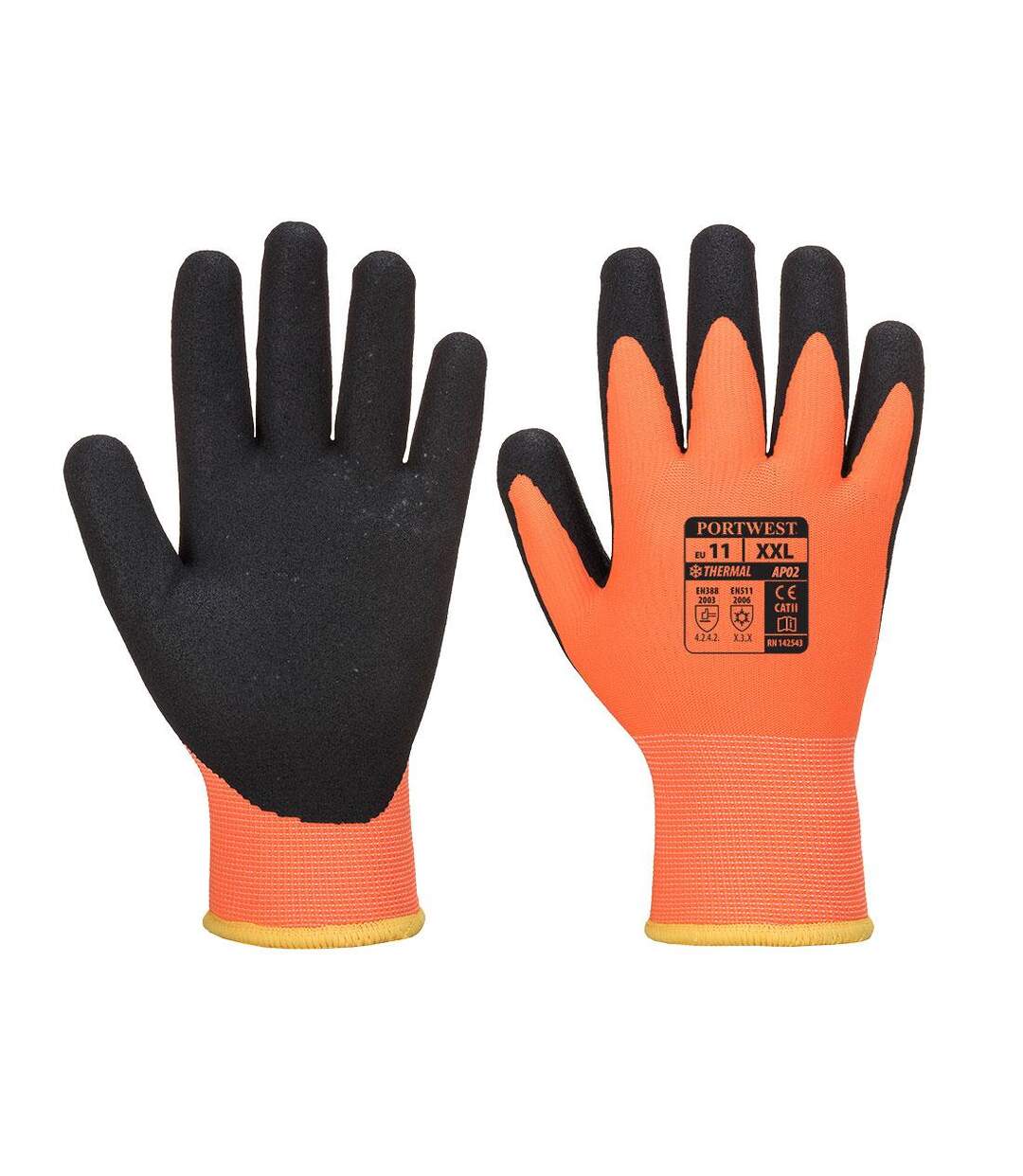 Unisex adult ap02 thermo pro ultra gloves xxl orange/black Portwest-1