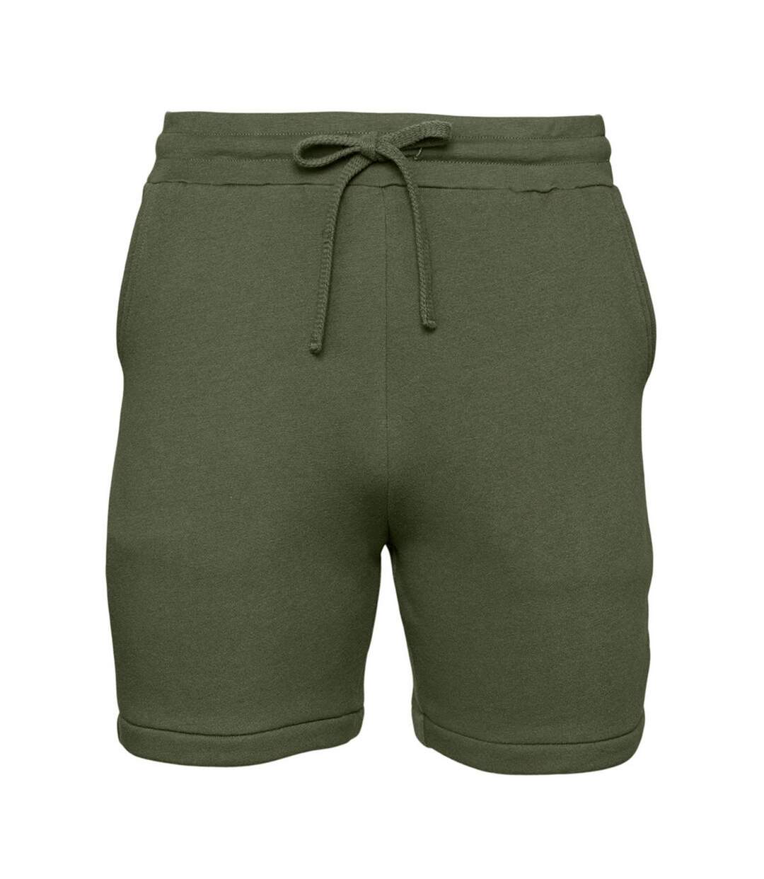 Mens sweat shorts military green Bella + Canvas-1