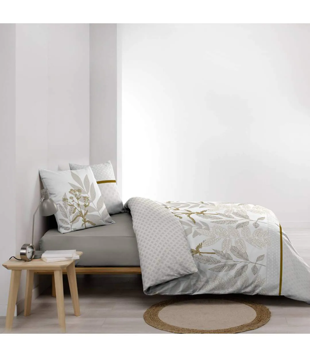 Parure de Lit Réversible 3 Pièces Raoni 240x220cm Naturel-3