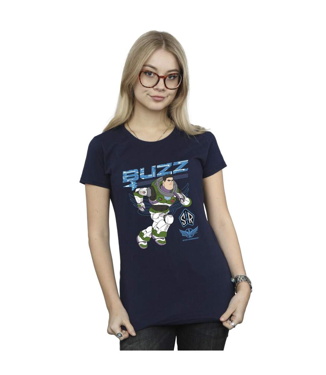 Disney T-shirt en coton Femme/Ladies Lightyear Buzz Run To Action (Bleu marine) - UTBI29144-2