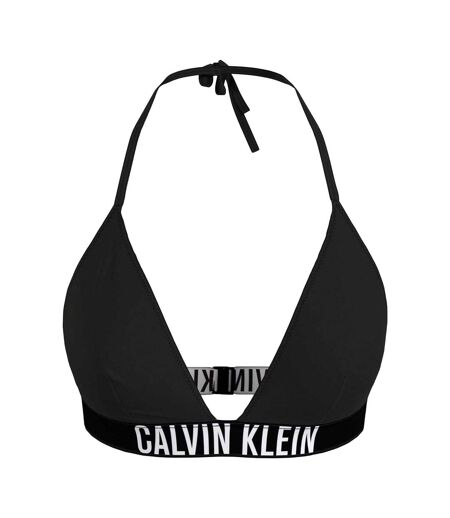Womens/ladies Triangle Cups Bikini Top Black Calvin Klein