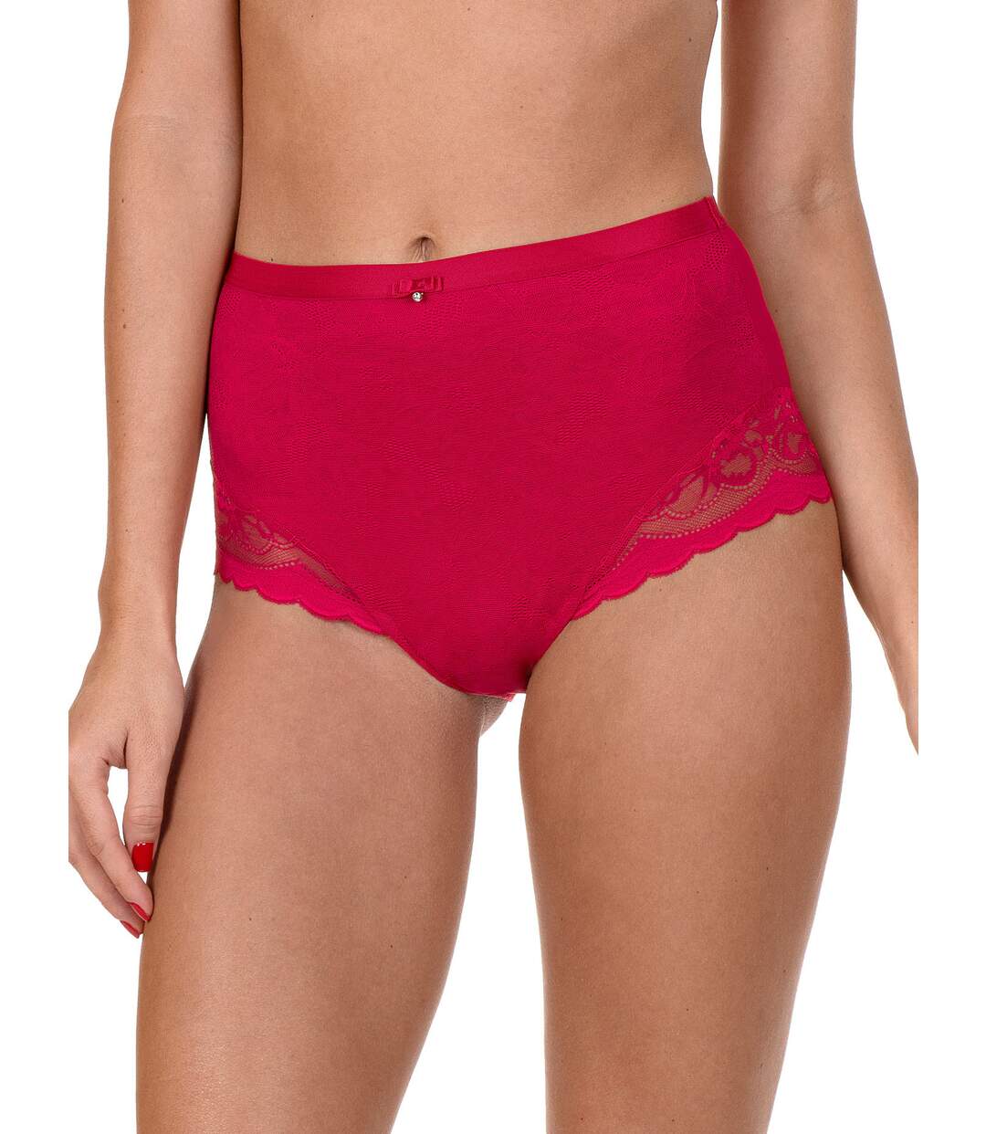 Slip taille haute Evelyn Lisca rouge-1