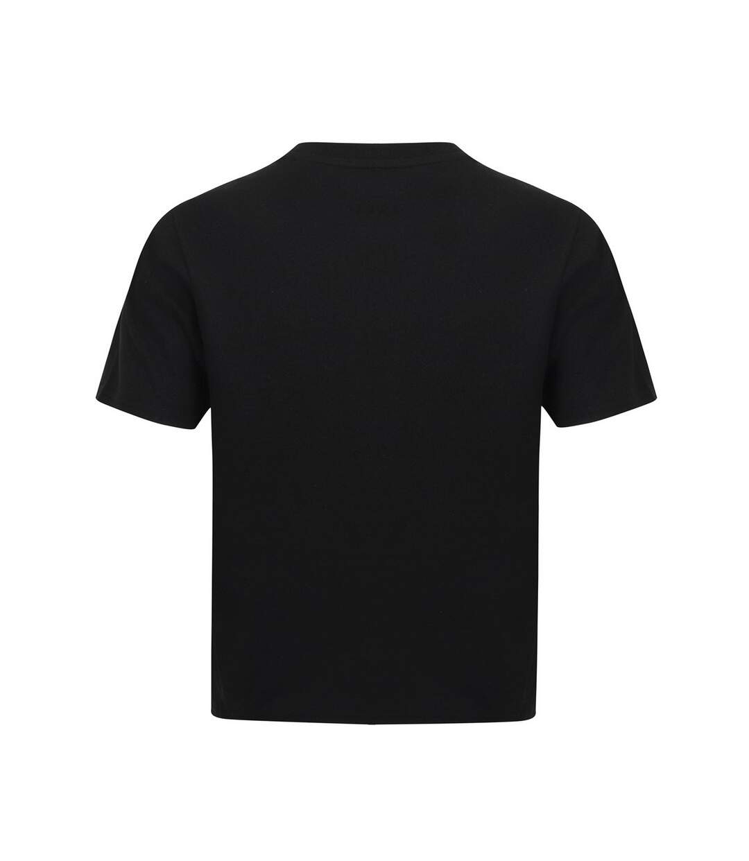 Womens/ladies Boxy Crop T-shirt Black SF-2