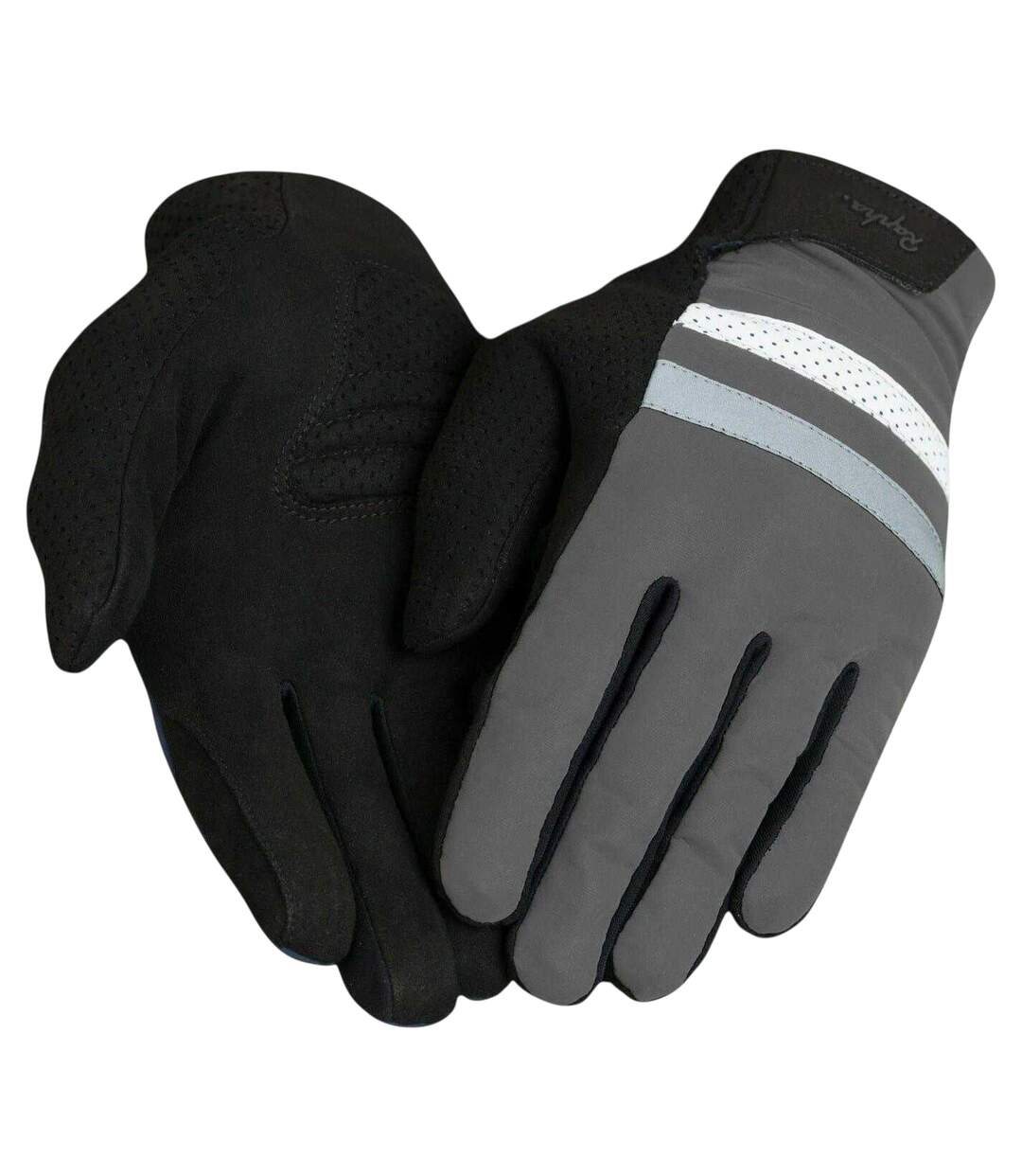 Brevet Suede Reflective Cycling Gloves Black Rapha-3
