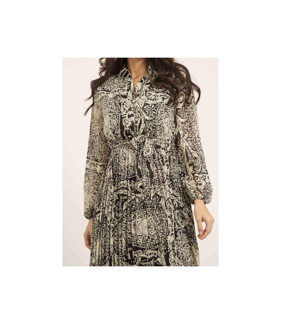 Robe longue plissée motifs INASSIA - Dona X Lisa-3